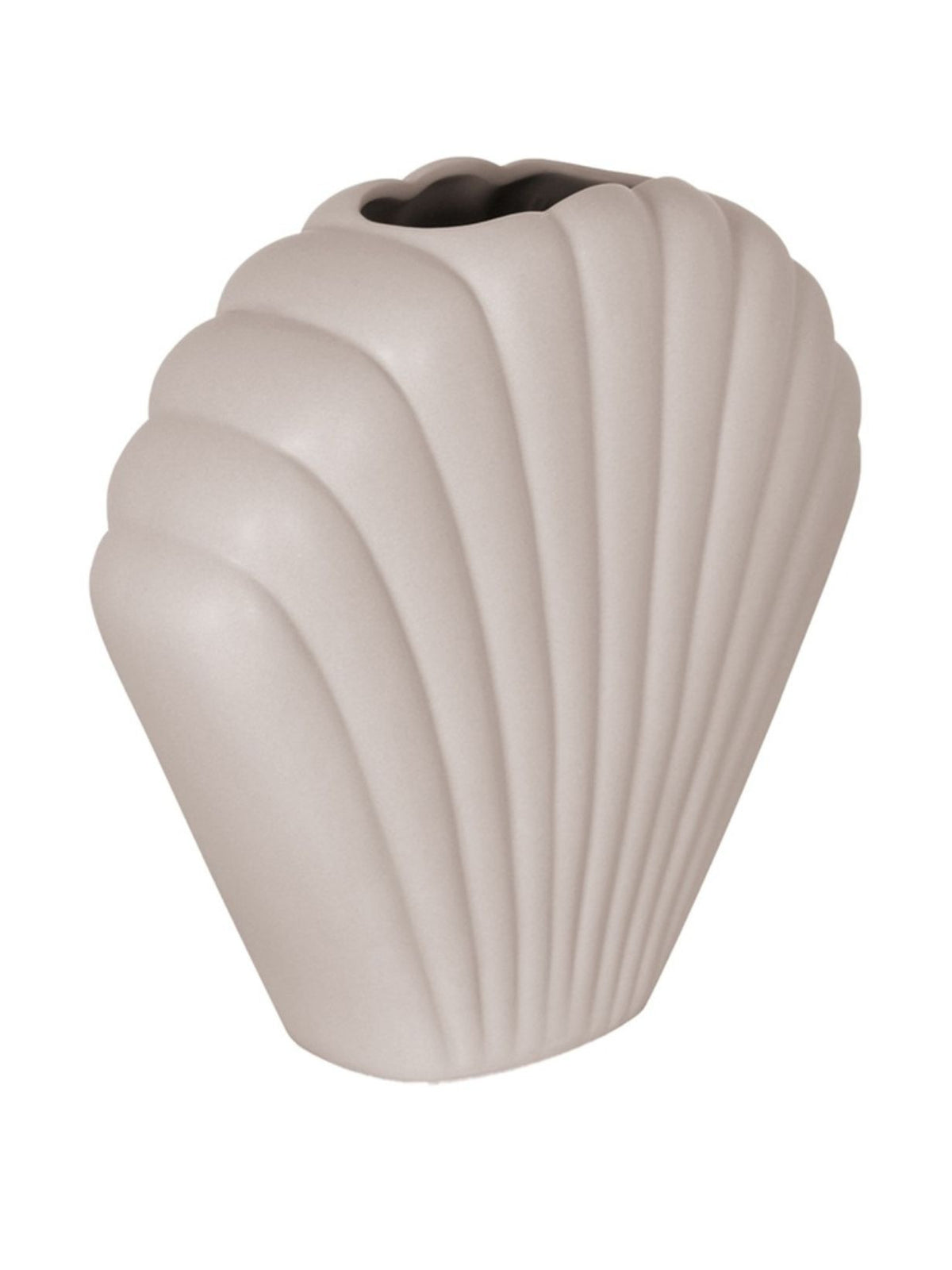 Vase en céramique coquillage, Coki gris H18cm