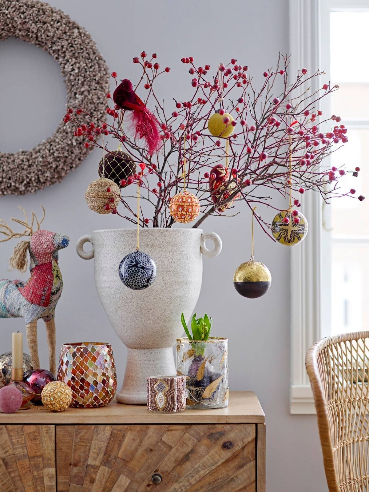 Lot de 2 boules de Noël en verre, Petri
