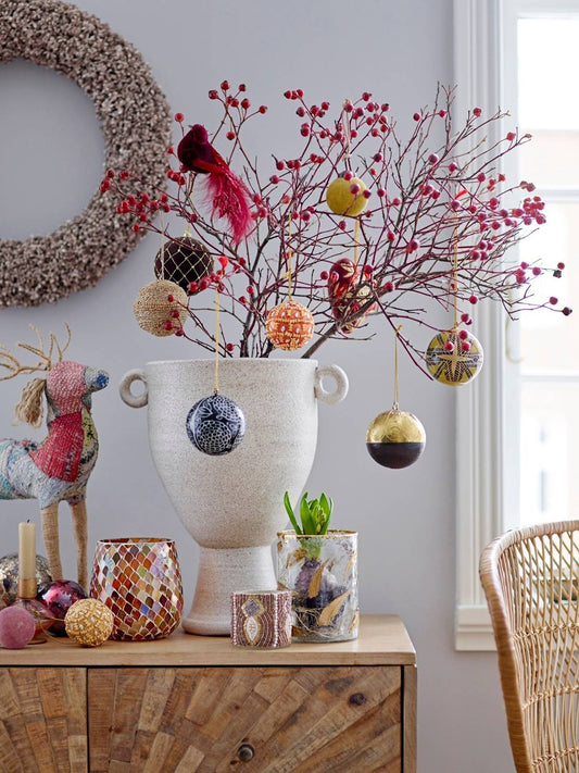 Lot de 2 boules de Noël en verre, Petri