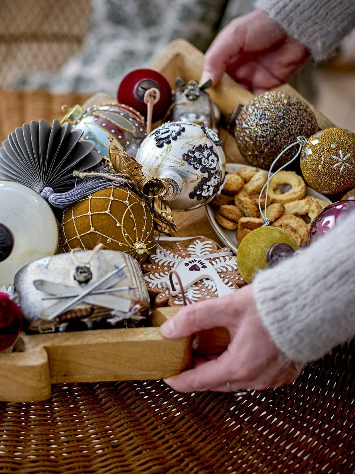 Lot de 2 boules de Noël en verre, Petri