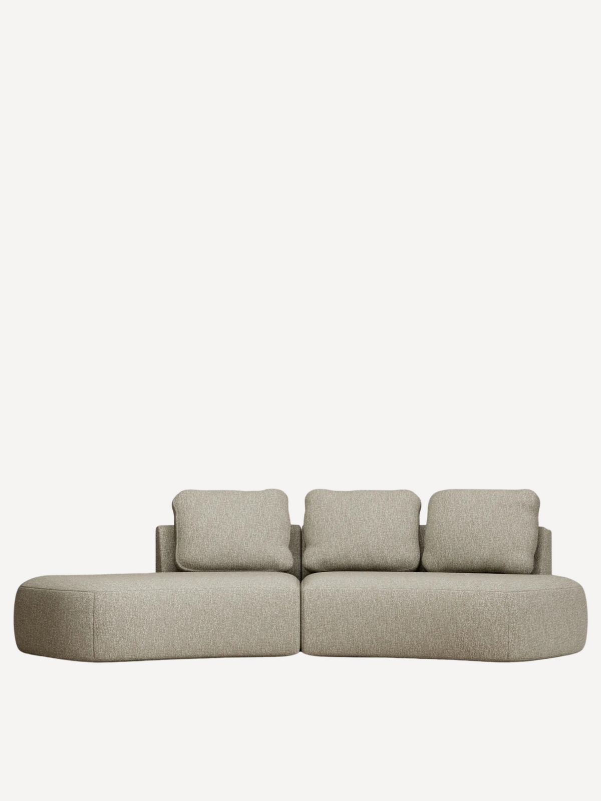 Ensemble arrondi 4 places recouvert de tissu bouclette, Moncey