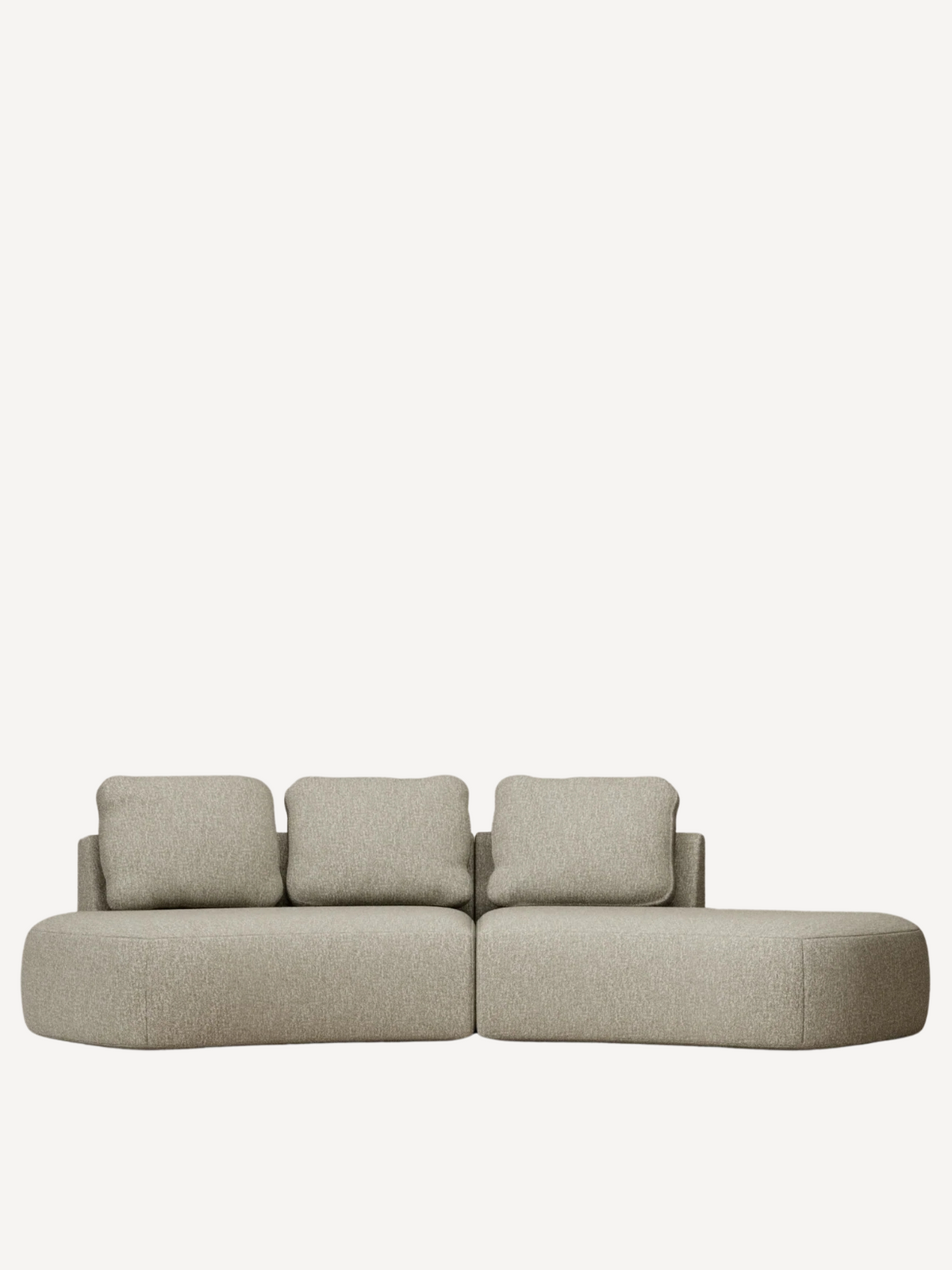 Ensemble arrondi 4 places recouvert de tissu bouclette, Moncey