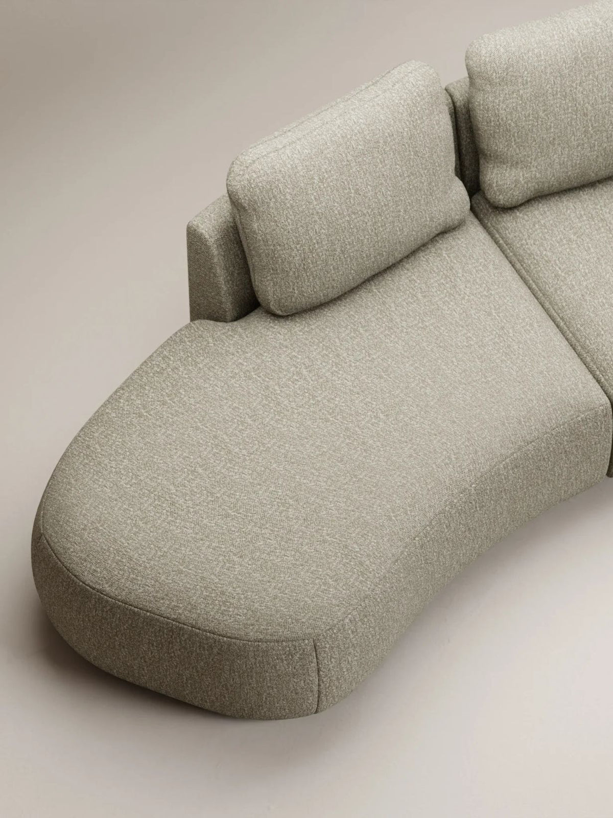 Ensemble arrondi 4 places recouvert de tissu bouclette, Moncey
