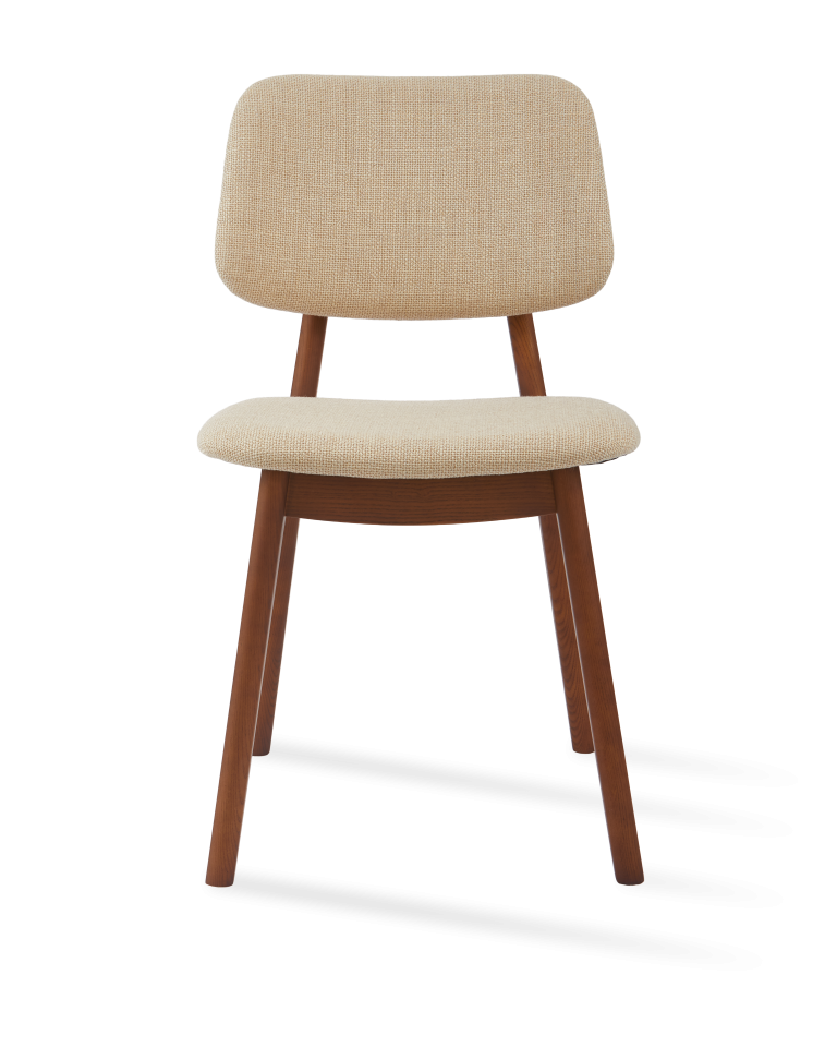 Chaise en frêne et tissu beige, Smooth Happy Days