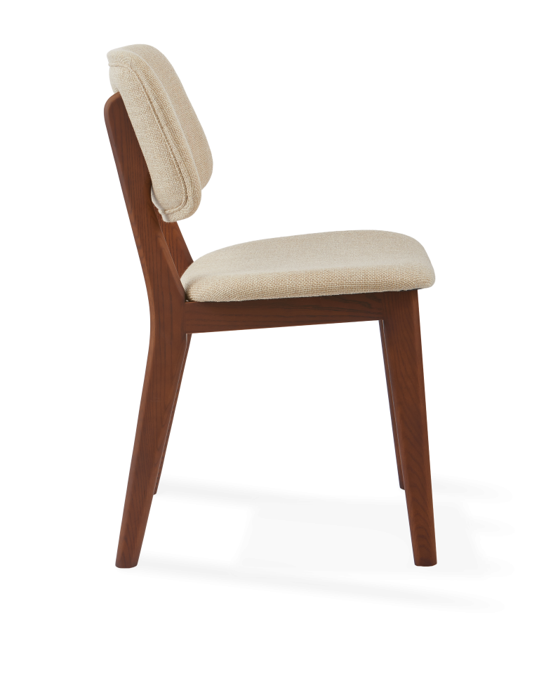 Chaise en frêne et tissu beige, Smooth Happy Days