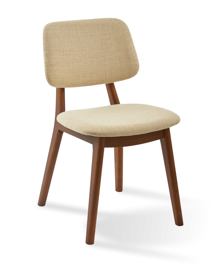 Chaise en frêne et tissu beige, Smooth Happy Days