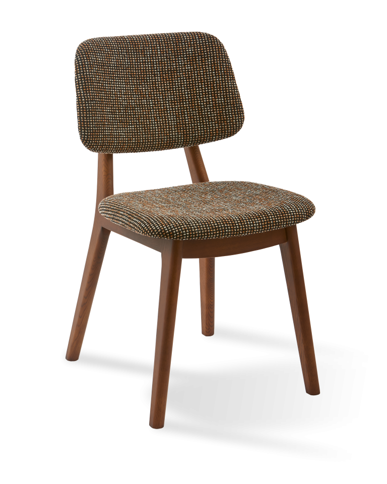 Chaise en frêne et tissu marron, Speckled Happy Days