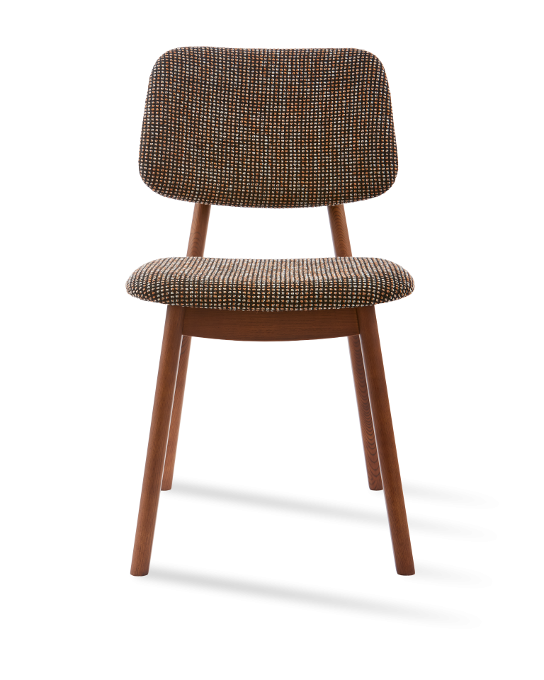 Chaise en frêne et tissu marron, Speckled Happy Days