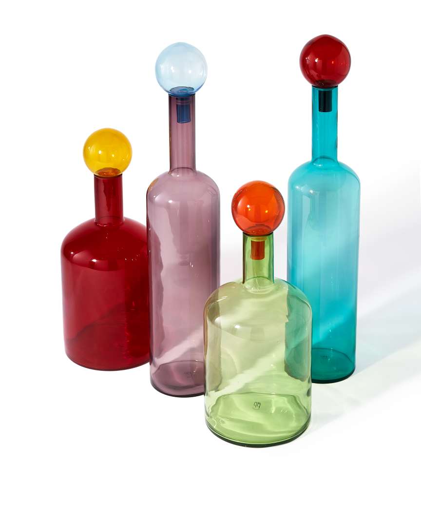 Ensemble décoratif en verre soufflé, Bubbles & Bottles Multi Mix XXL