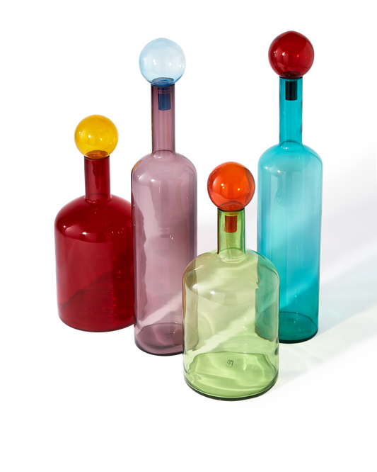 Ensemble décoratif en verre soufflé, Bubbles & Bottles Multi Mix XXL