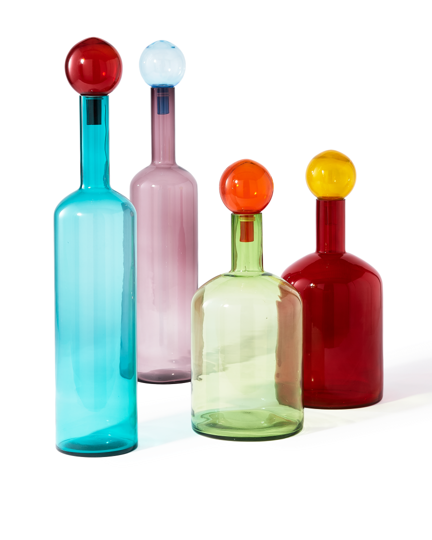 Ensemble décoratif en verre soufflé, Bubbles & Bottles Multi Mix XXL