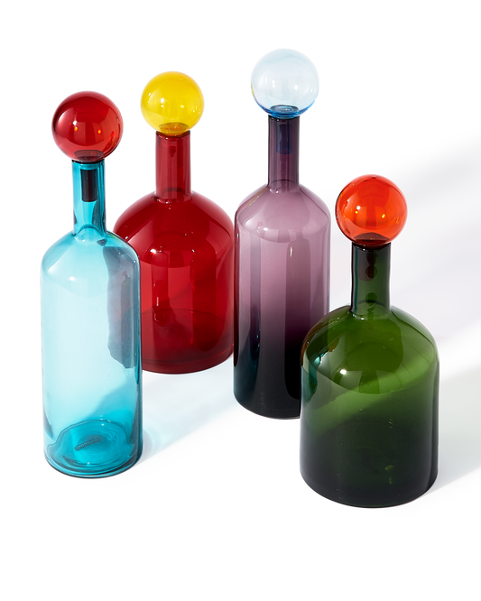 Ensemble décoratif en verre soufflé, Bubbles & Bottles Multi Mix
