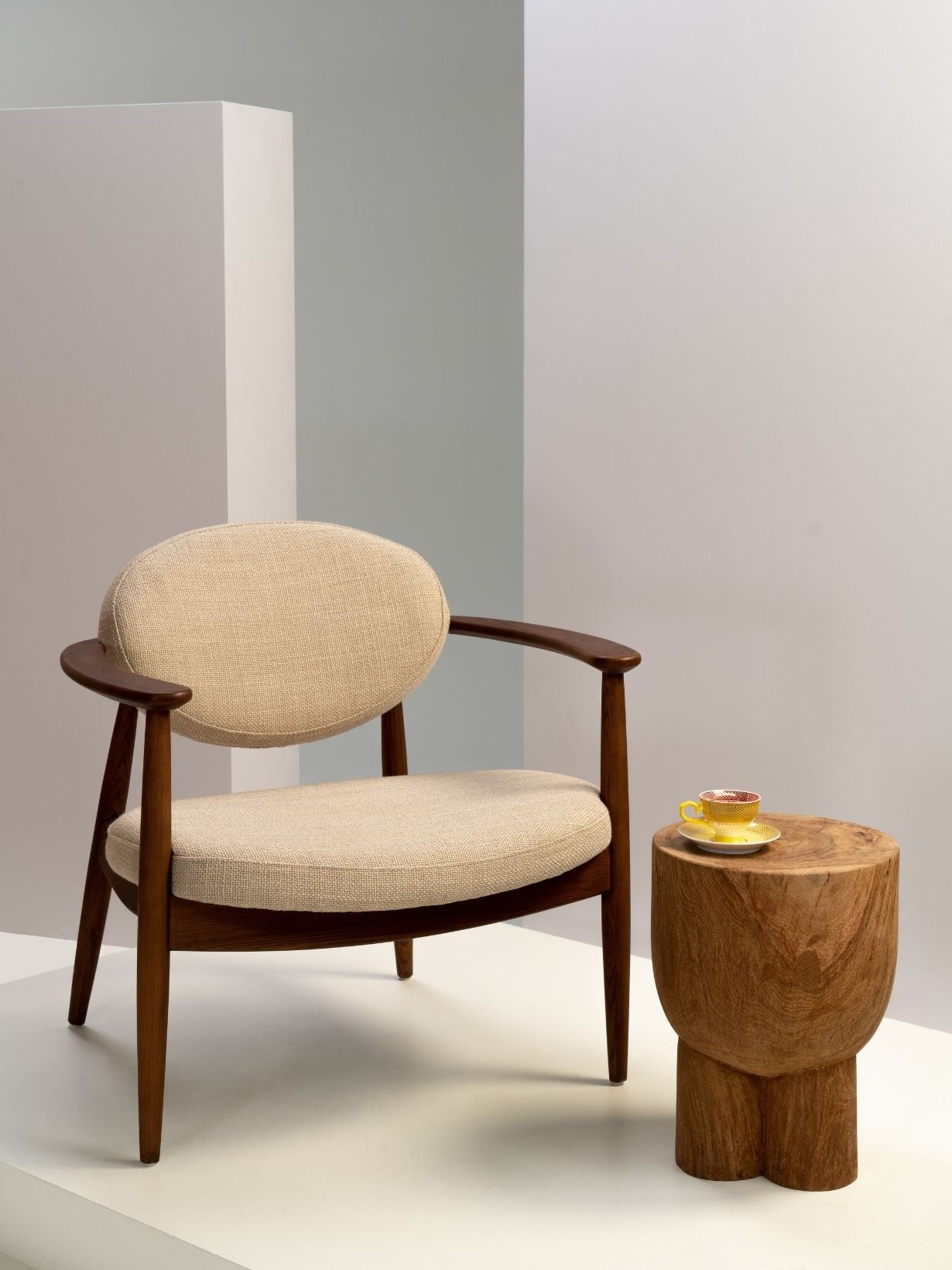 Fauteuil en bois de frêne, Roundy