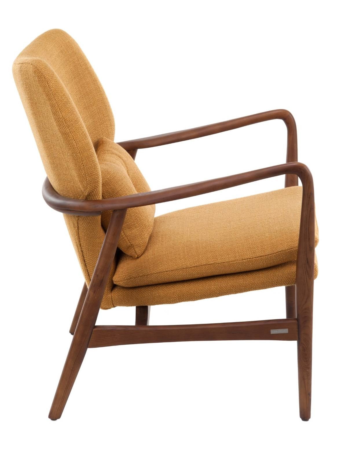 Fauteuil scandinave en bois de frêne, Peggy Ocre