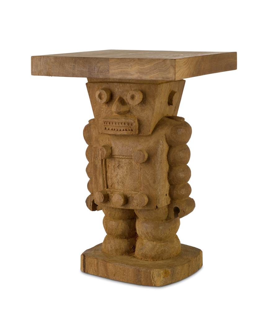 Guéridon en bois sculpté, Robot