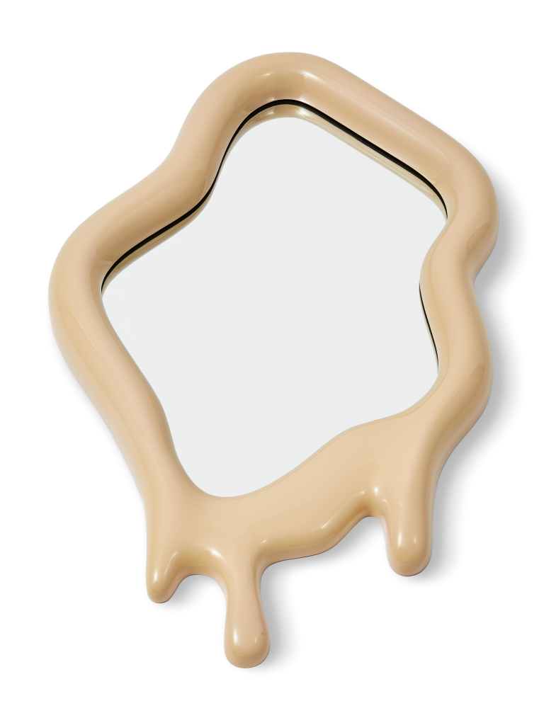 Miroir ovale en polyester laqué, Melting M