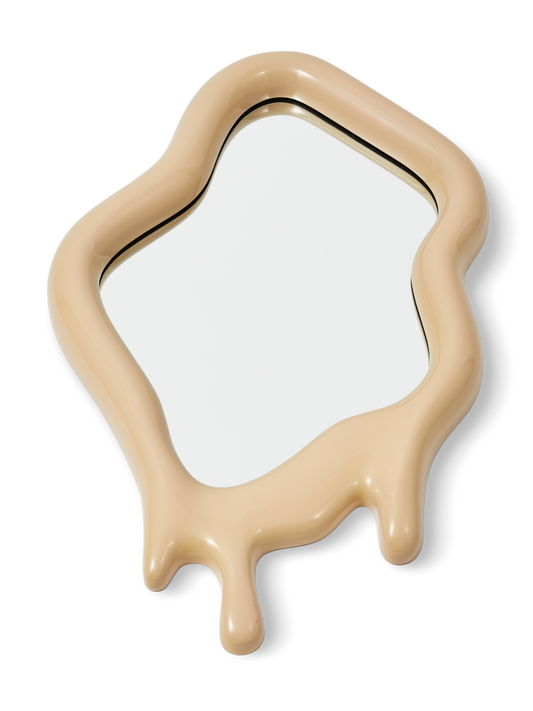 Miroir ovale en polyester laqué, Melting M