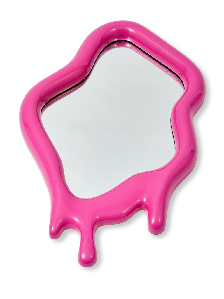 Miroir ovale en polyester laqué, Melting M