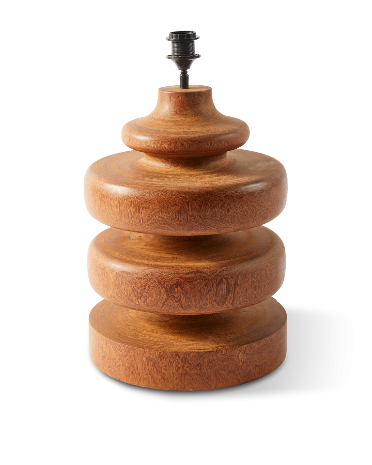 Pied de lampe bas en bois tourné, Gouda