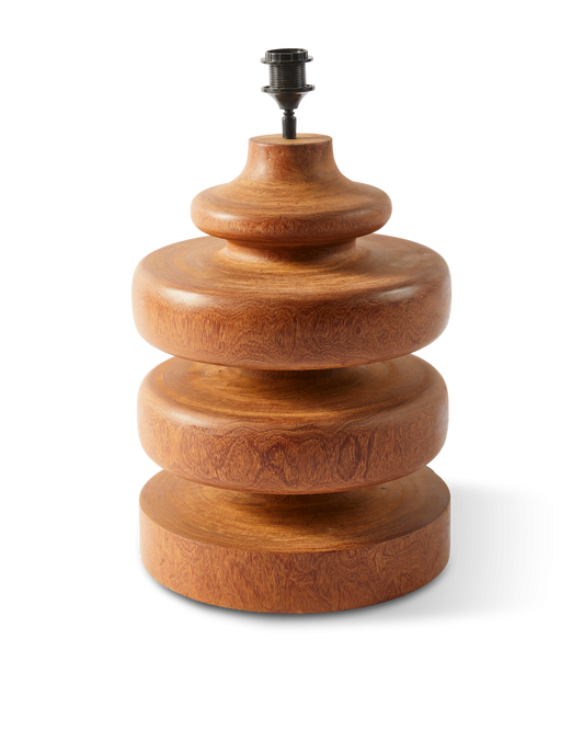 Pied de lampe bas en bois tourné, Gouda