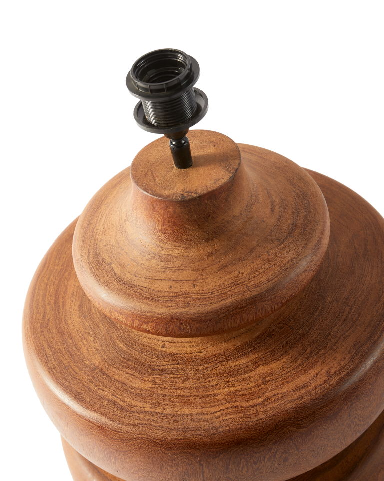 Pied de lampe bas en bois tourné, Gouda