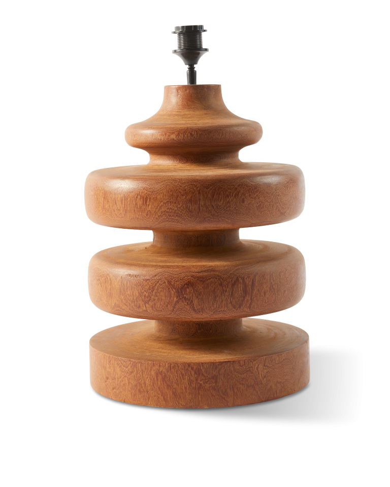 Pied de lampe bas en bois tourné, Gouda