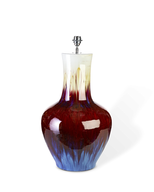Pied de lampe en porcelaine multicolore, Crazy