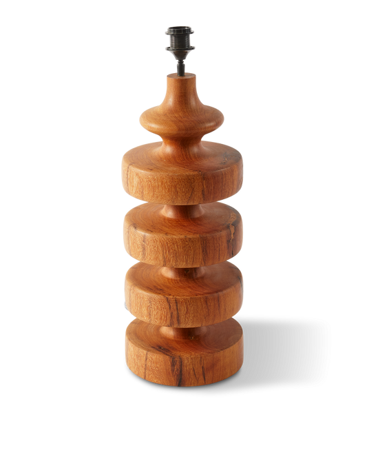 Pied de lampe moyen en bois tourné, Gouda