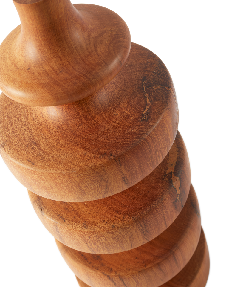 Pied de lampe moyen en bois tourné, Gouda