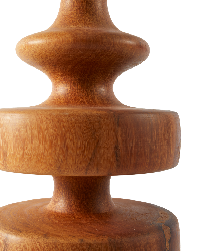Pied de lampe moyen en bois tourné, Gouda