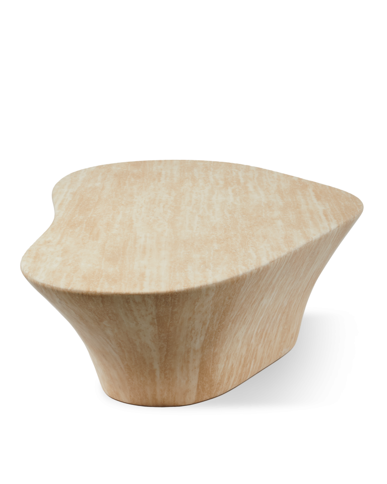 Table basse ovale effet travertin, Oval L