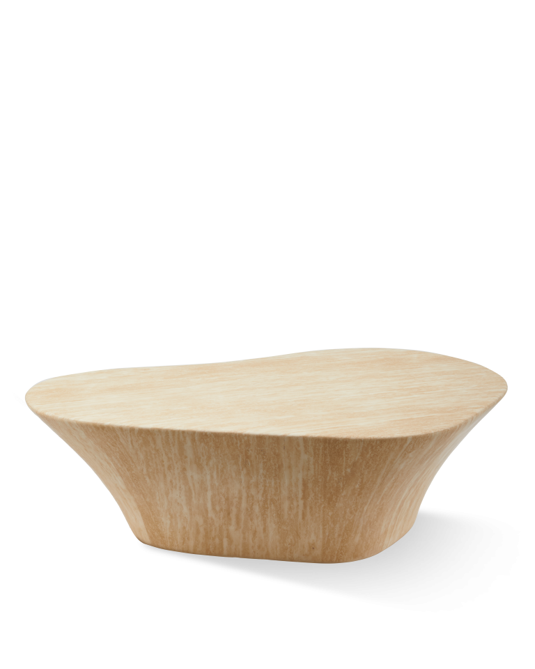 Table basse ovale effet travertin, Oval L
