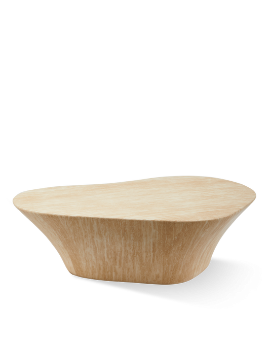 Table basse ovale effet travertin, Oval L