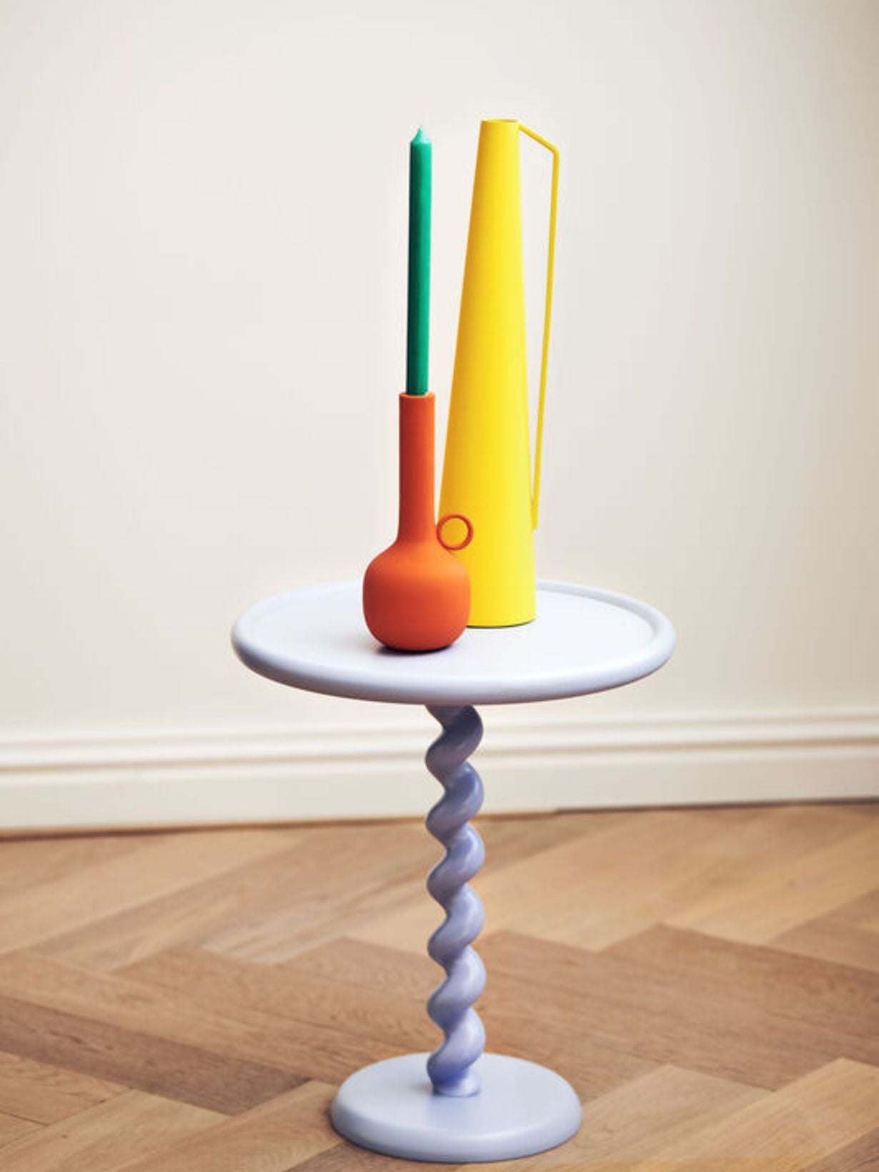 Table d'appoint bleu clair, Twister Ø46 x H56 cm