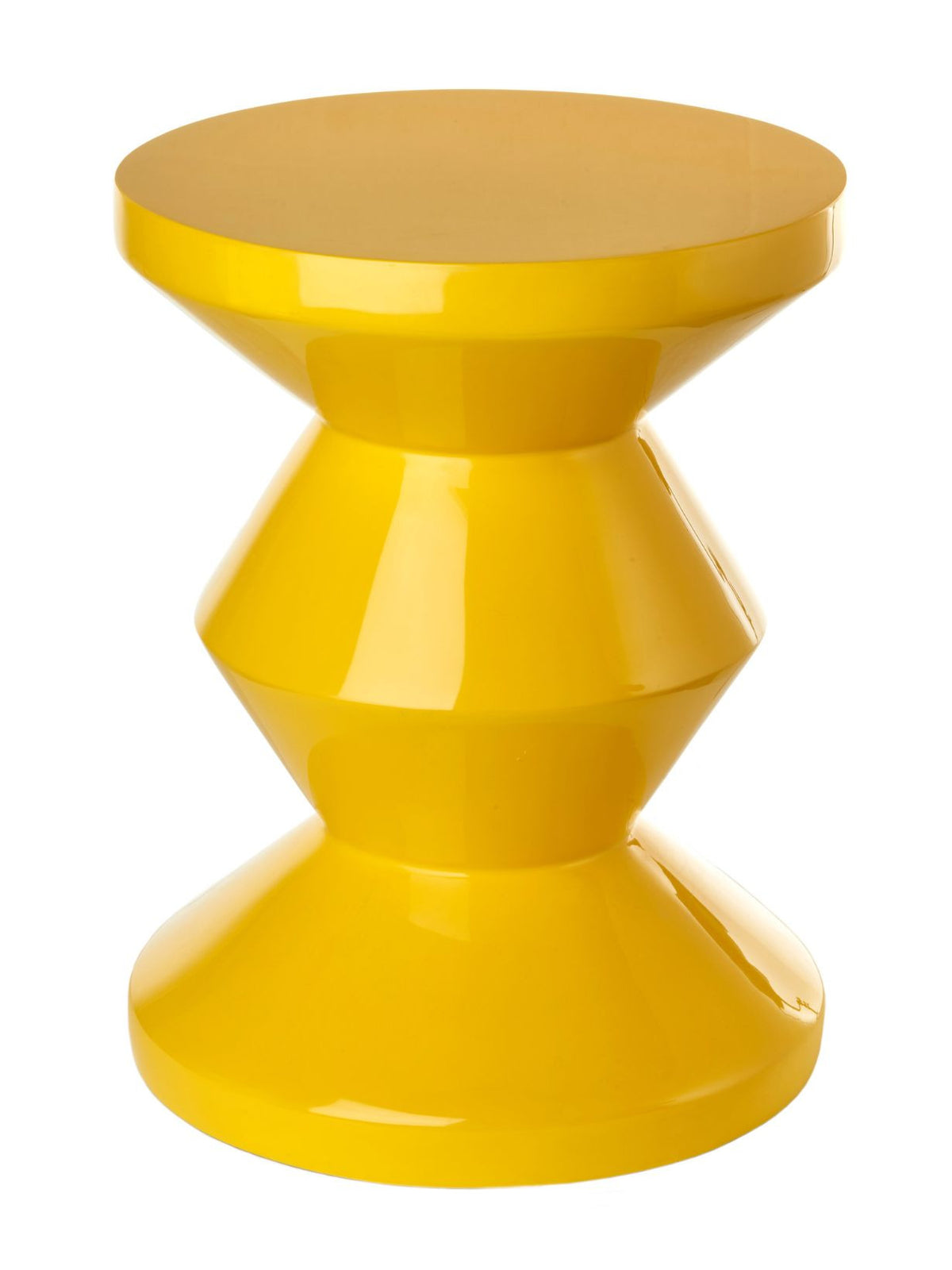 Tabouret laqué jaune, Zig Zag