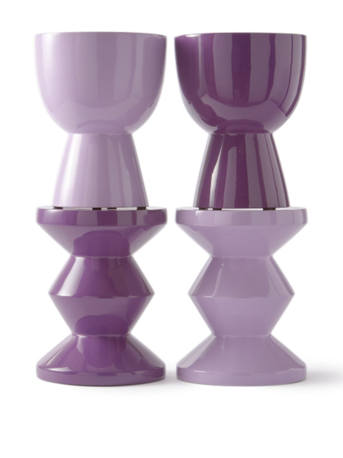 Tabouret laqué lilas, Zig Zag