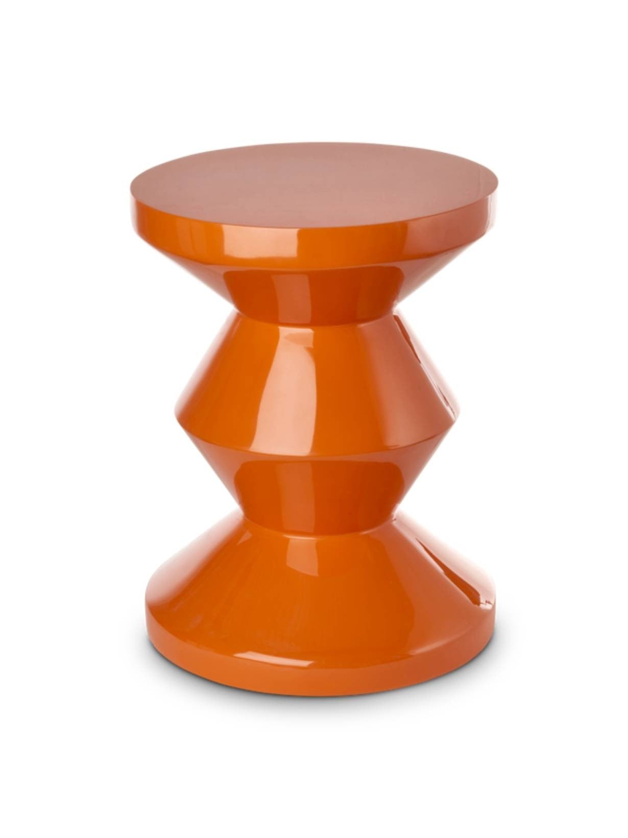 Tabouret laqué orange, Zig Zag