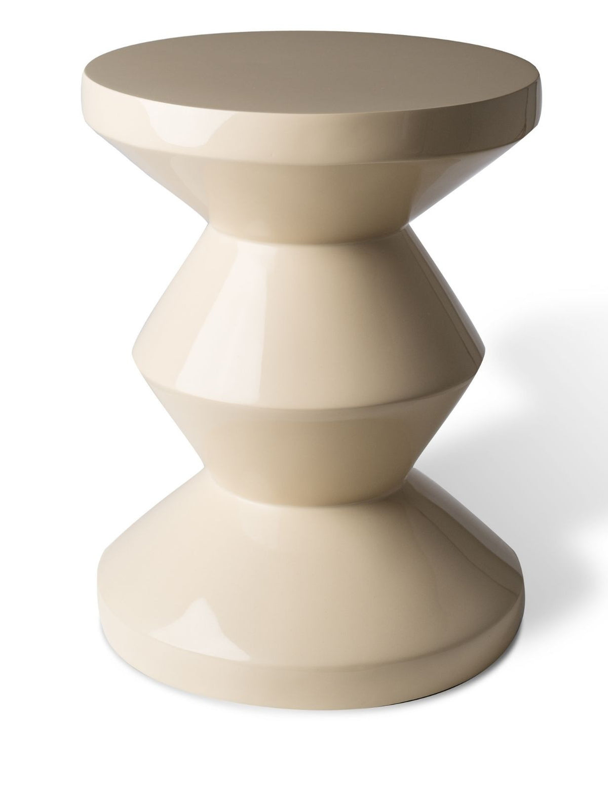 Tabouret laqué, Zig Zag beige