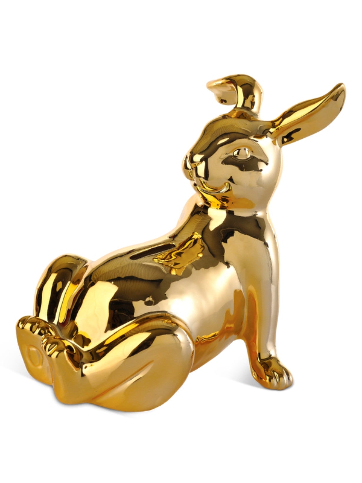 Tirelire en porcelaine doré, Bunny Belly
