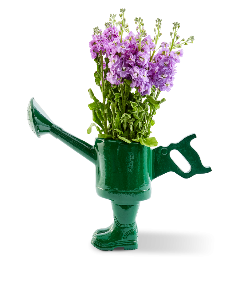 Vase arrosoir en aluminium recyclé, Walking Watering Object