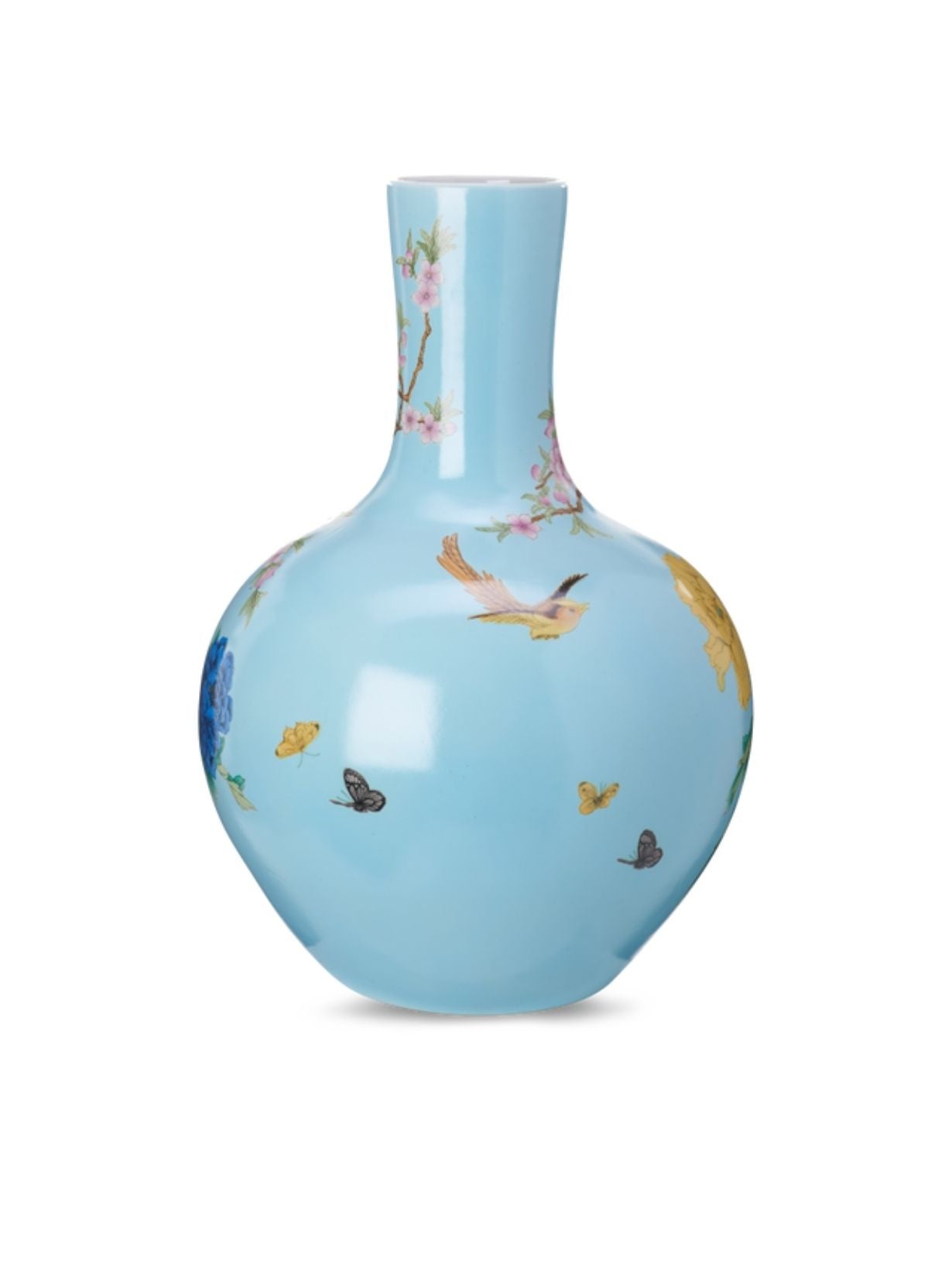 Vase en porcelaine à motif floral chinoisant, Ball
