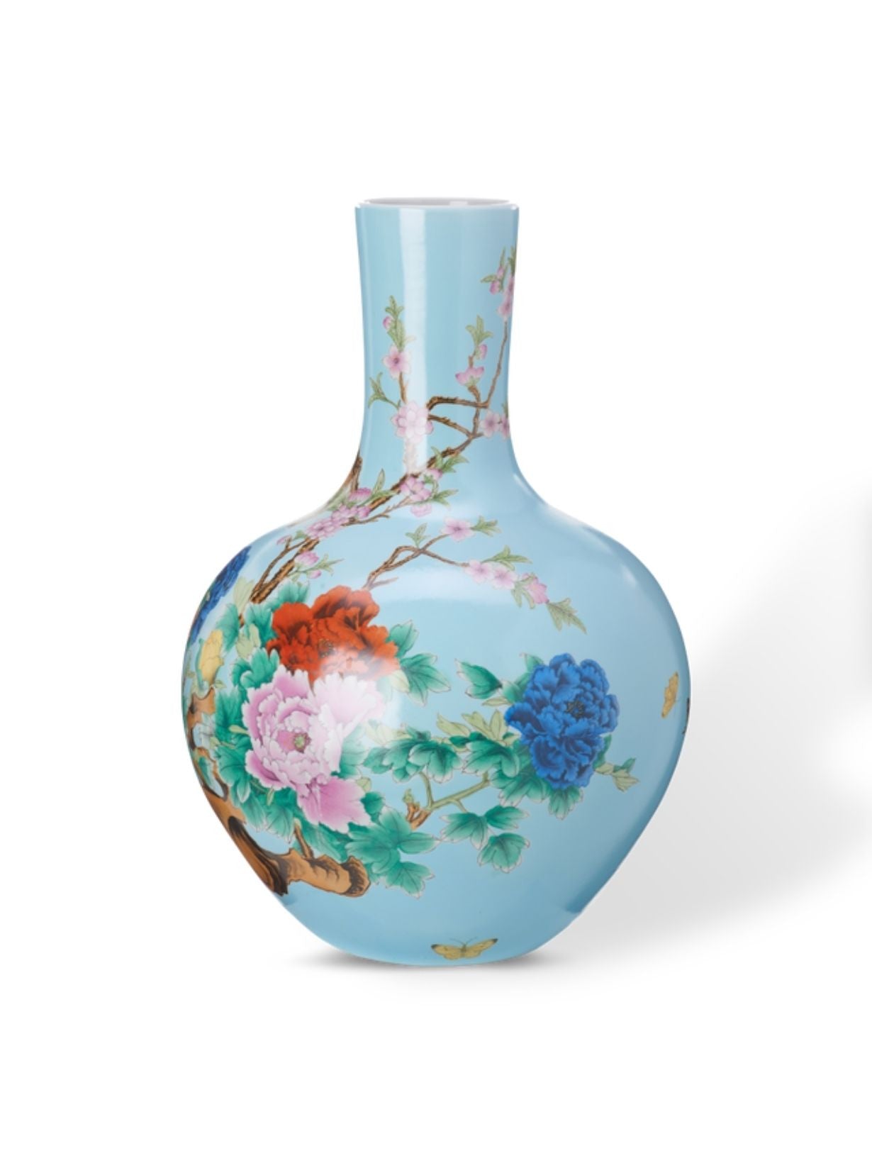 Vase en porcelaine à motif floral chinoisant, Ball