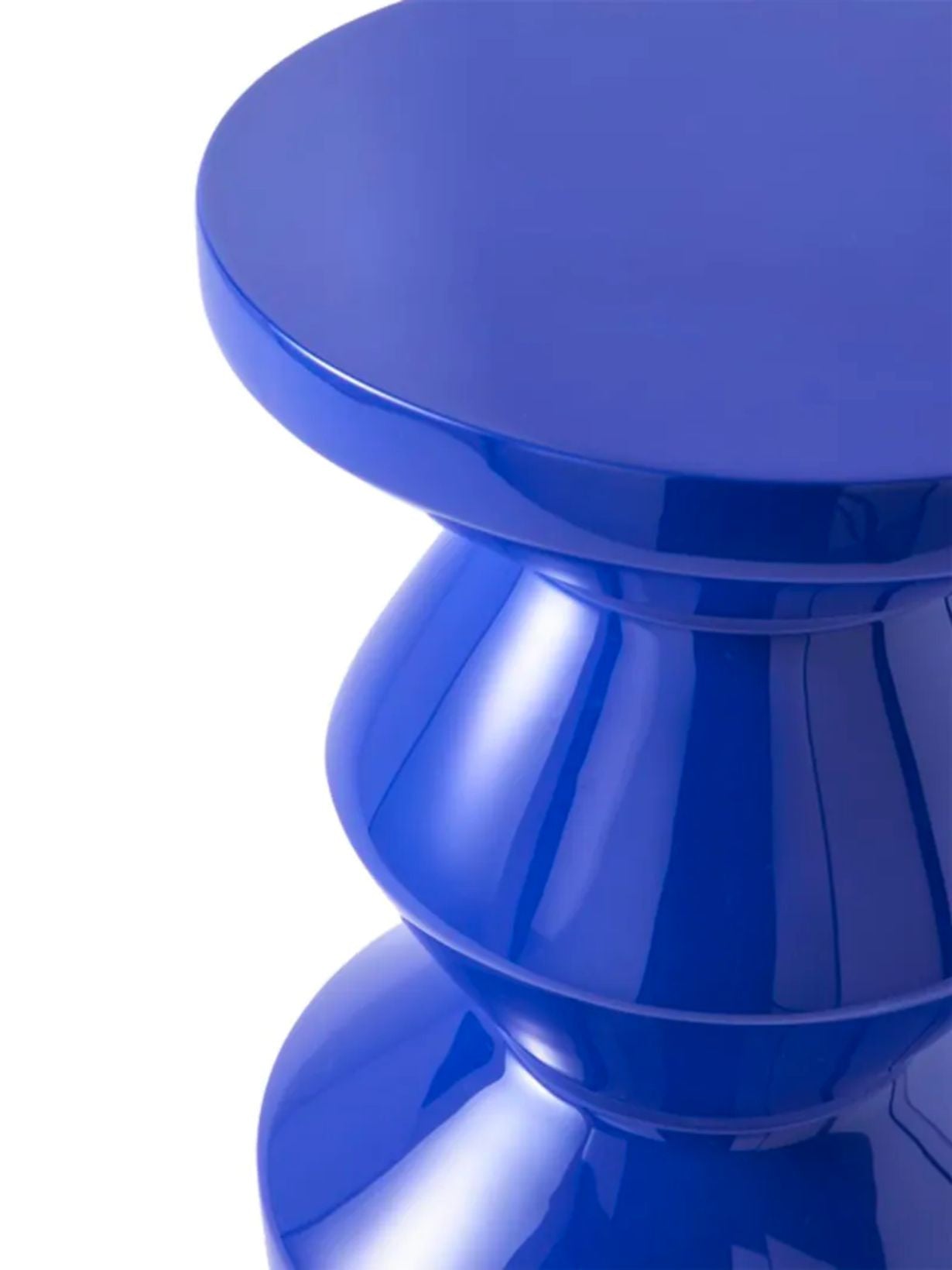 Tabouret laqué bleu foncé, Zig Zag