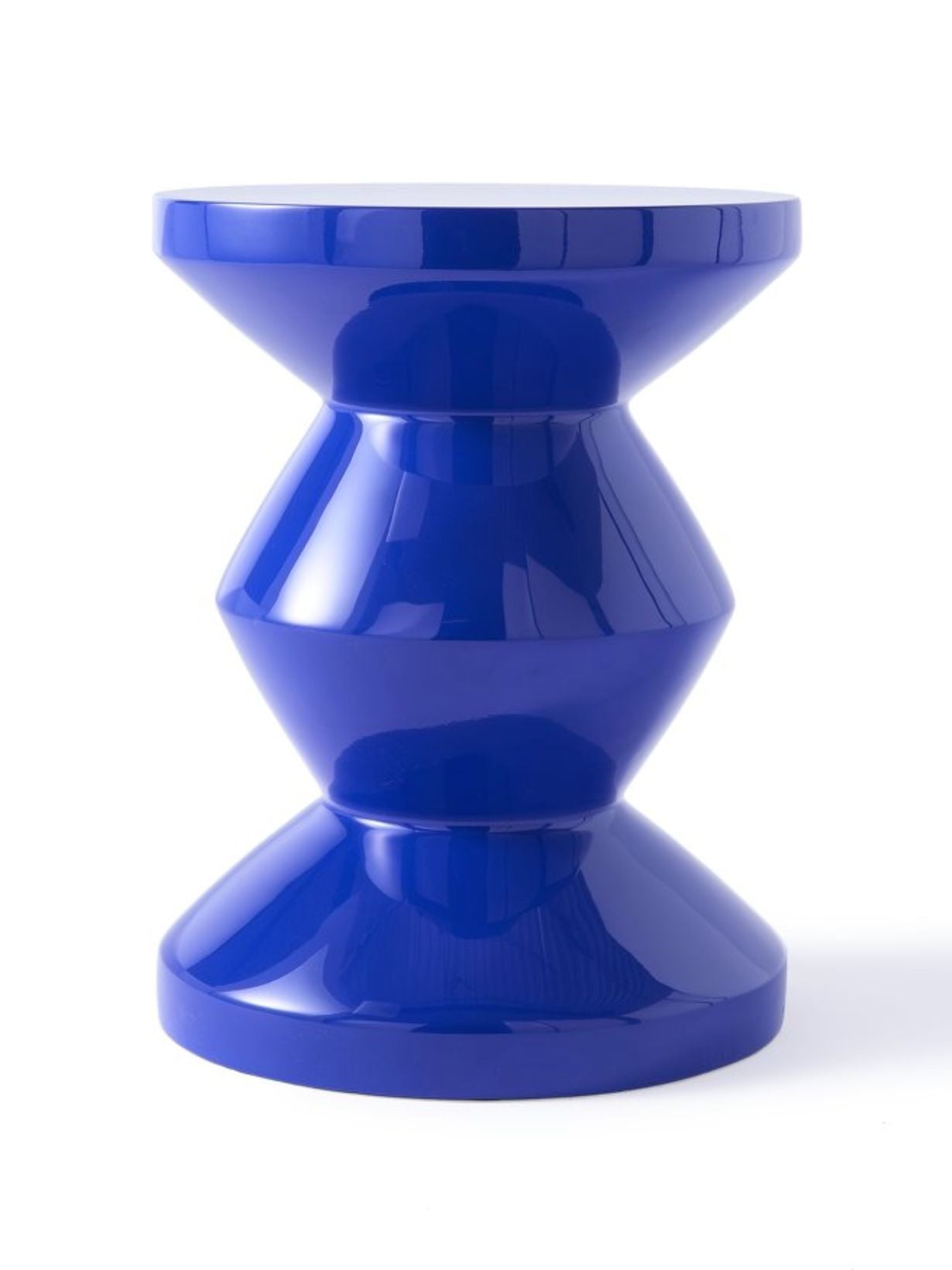 Tabouret laqué bleu foncé, Zig Zag