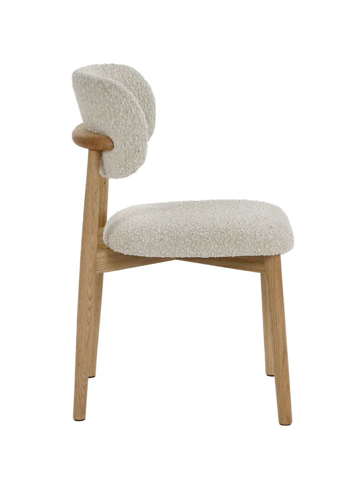 Chaise en chêne et tissu bouclé, Hazel