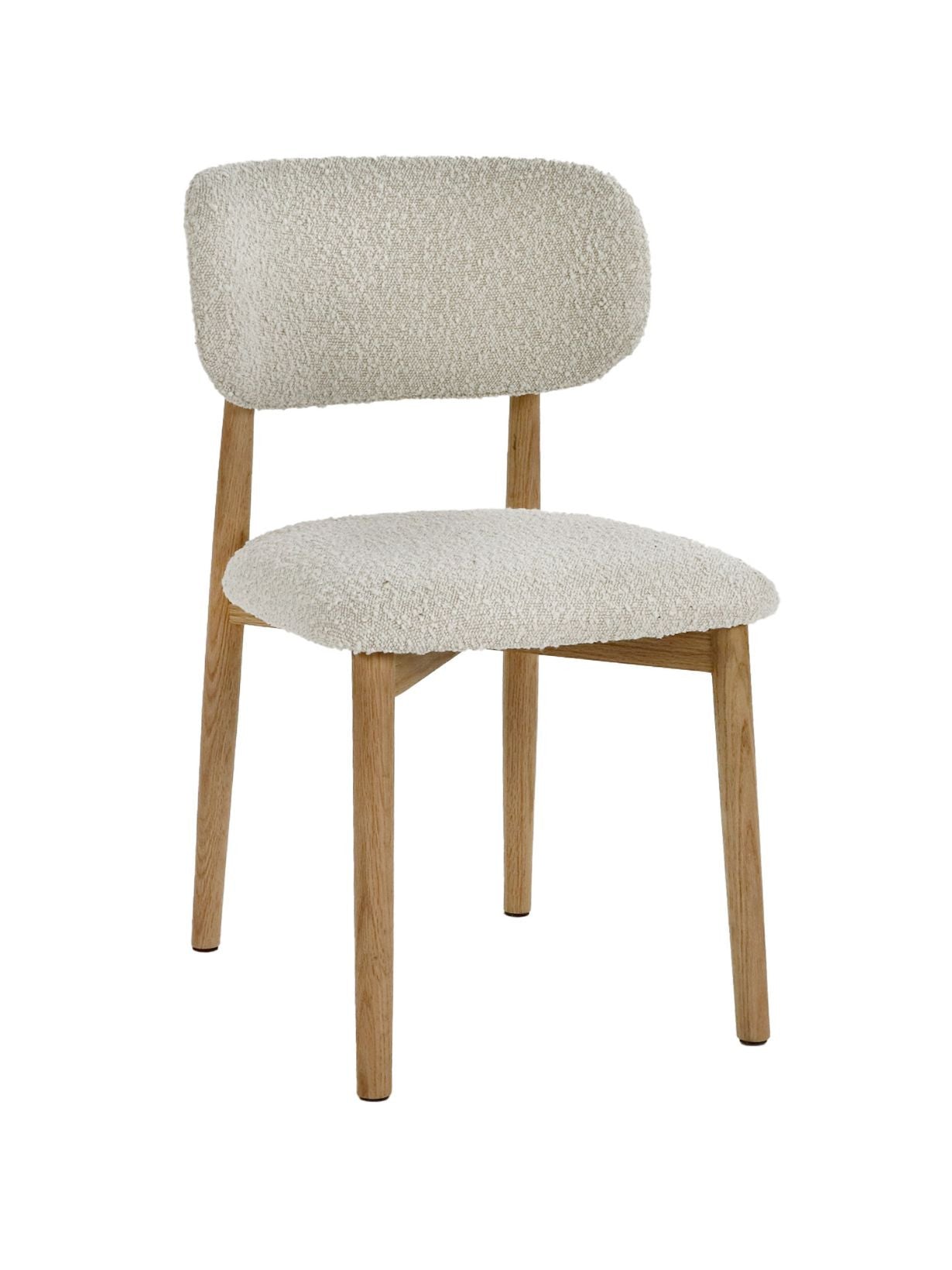 Chaise en chêne et tissu bouclé, Hazel