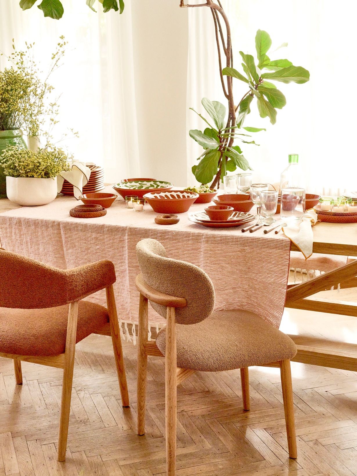 Chaise en chêne et tissu bouclé, Hazel