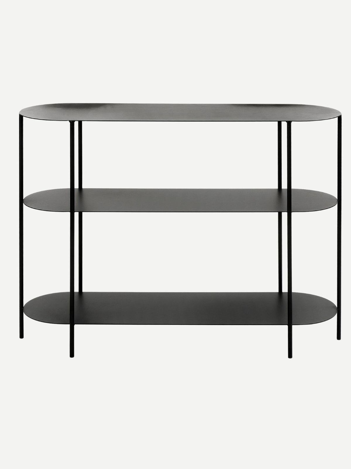 Console en métal noir avec 3 plateaux, Gwen