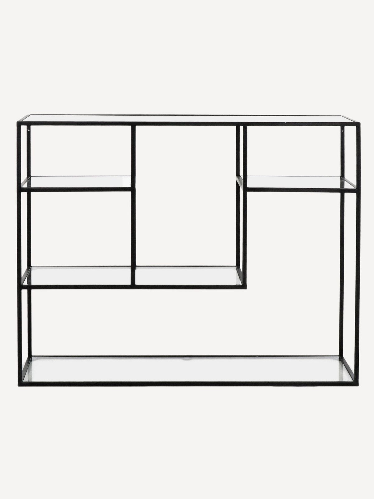 Etagère en métal noir et verre, Eszential H 80 cm