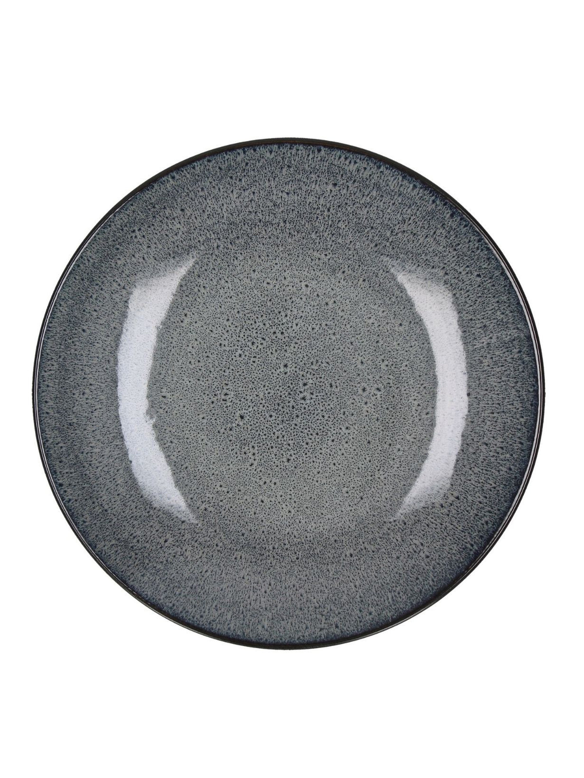Lot de 6 assiette plate en grès, MIRHA gris foncé Ø27cm